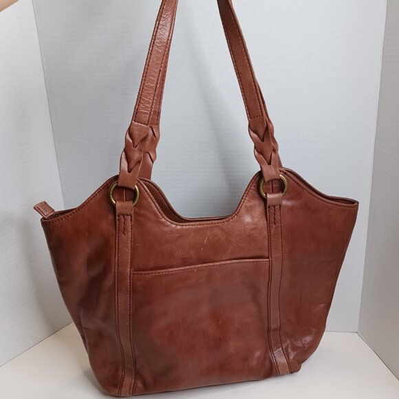 The Sak Women's Sierra Leather Tote Brown Shoulder Bag - Picture 2 of 15